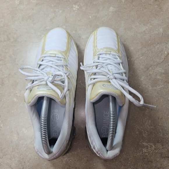 adidas Bounce Shoes Mens 8‎ Women 9 White Gold Leather Athletic Sneakers 2007 main image 5